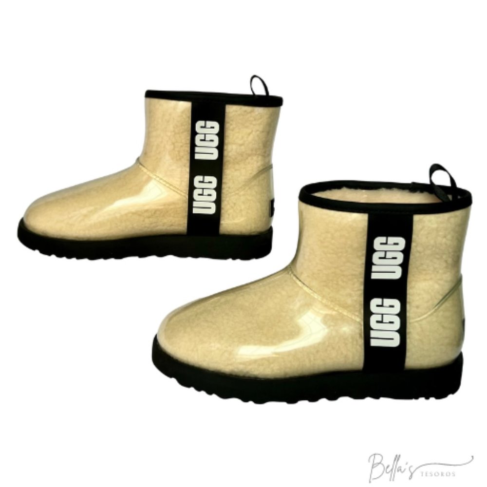 NEW UGG Classic Clear Mini Boot, Natural / Black, Women's  9
